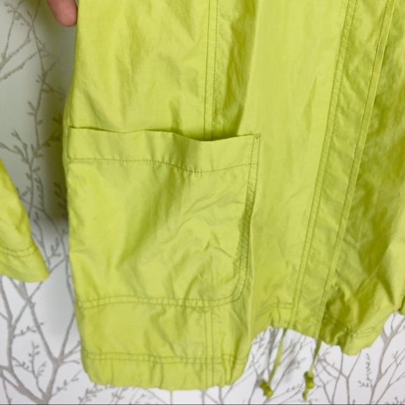EILEEN FISHER Button-Down Neon Green Rain Jacket L - Picture 6 of 13